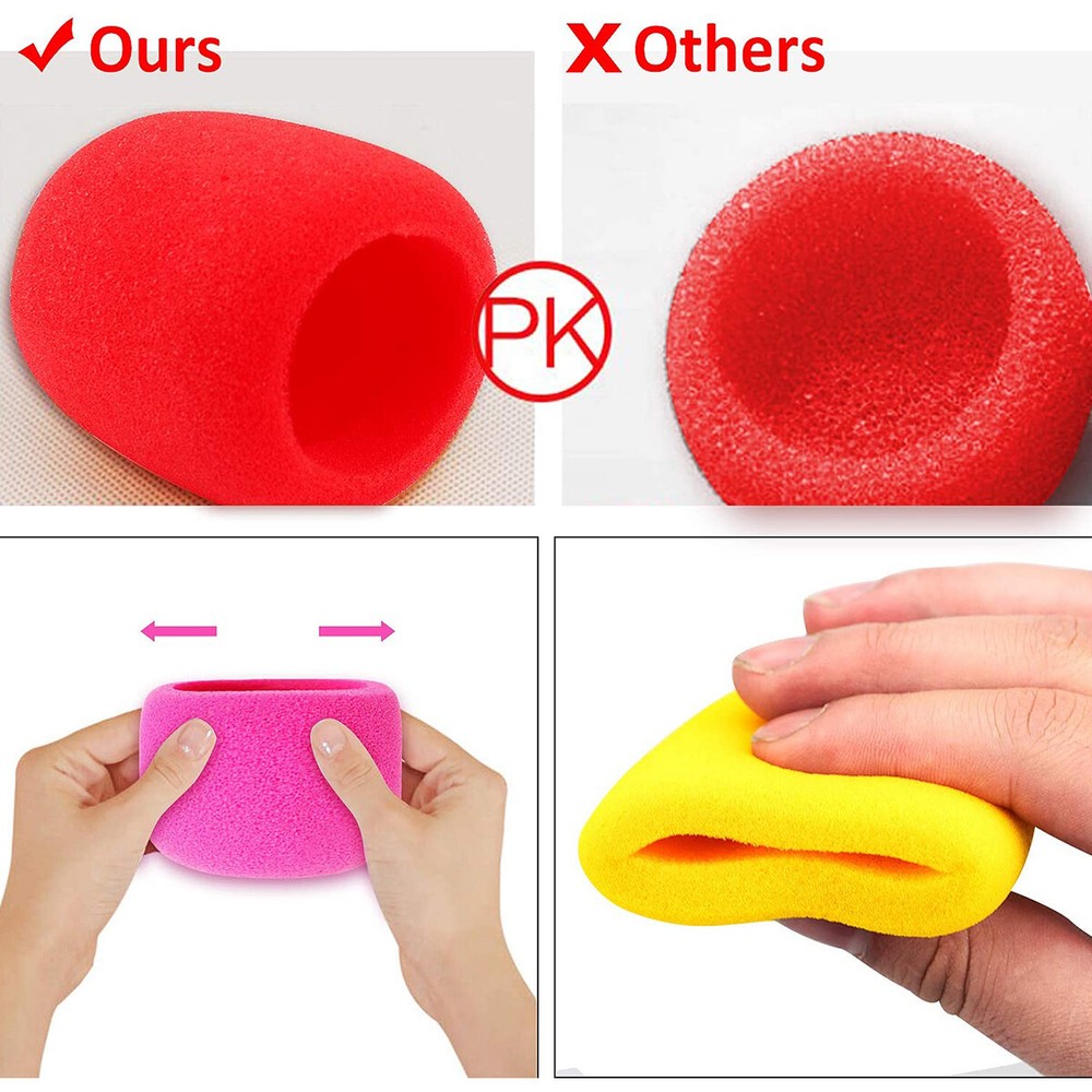 10pcs Black Microphone Windscreen Sponge Foam Mic Cover Pop Filter