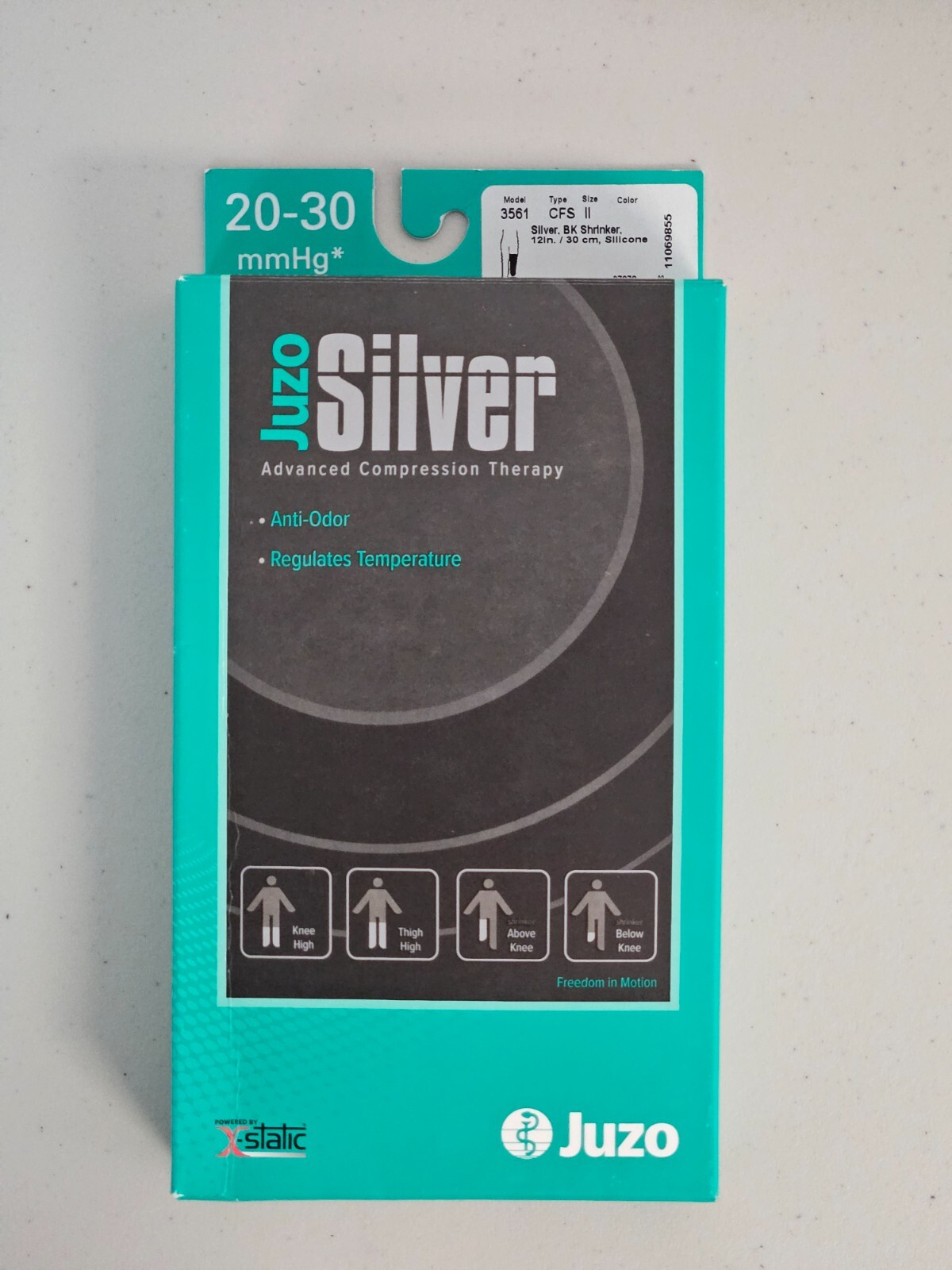Juzo Silver 3561 Advanced Compression Therapy 20-30 mmHg BK Shrinker CFS 12"