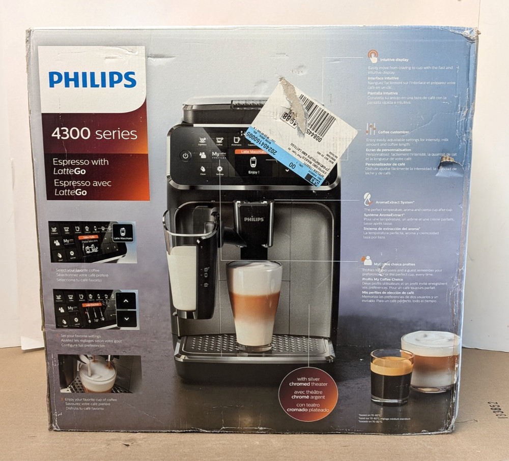 Philips 4300 LatteGo Automatic Espresso Machine - Black Chrome - NEW IN BOX!*