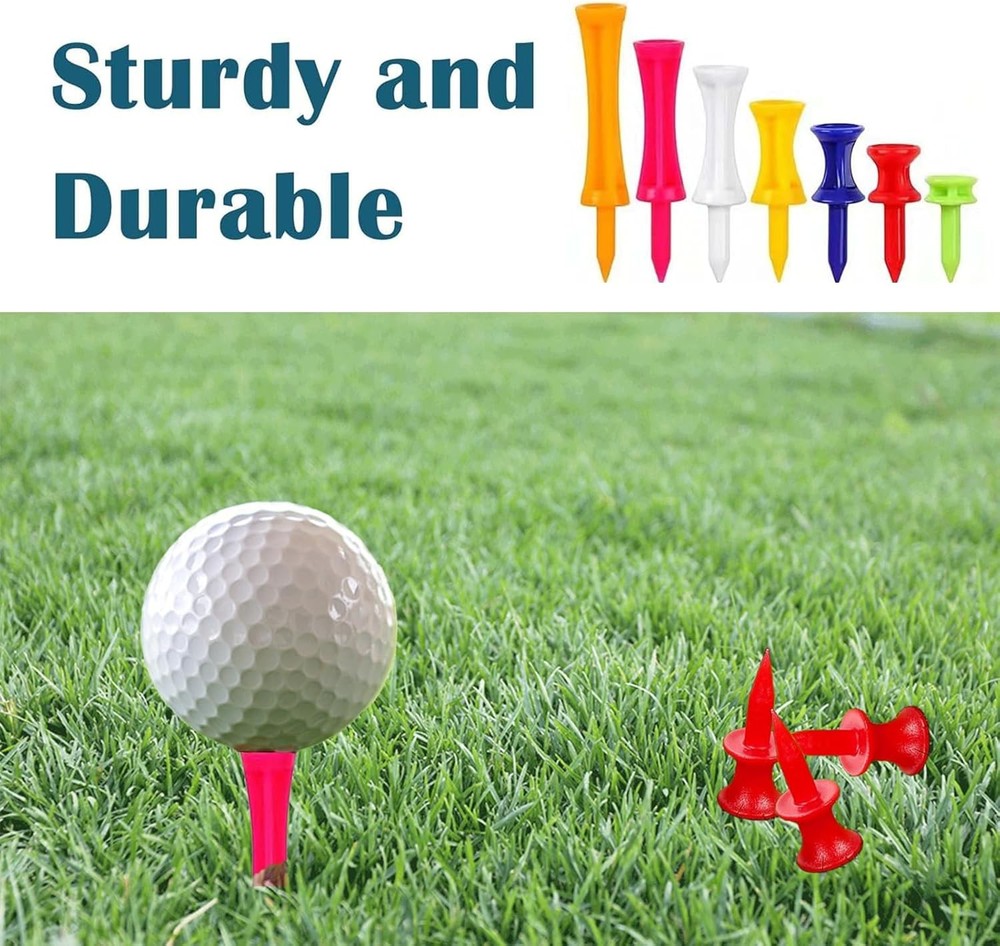 70 Pcs Golf Tees, Step Down Plastic Tees Value Multiple Colors Mixed