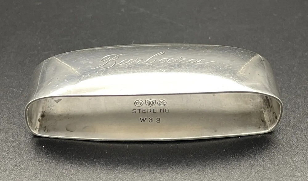 Watson Sterling Silver Napkin Ring Name Engraved “Barbara”