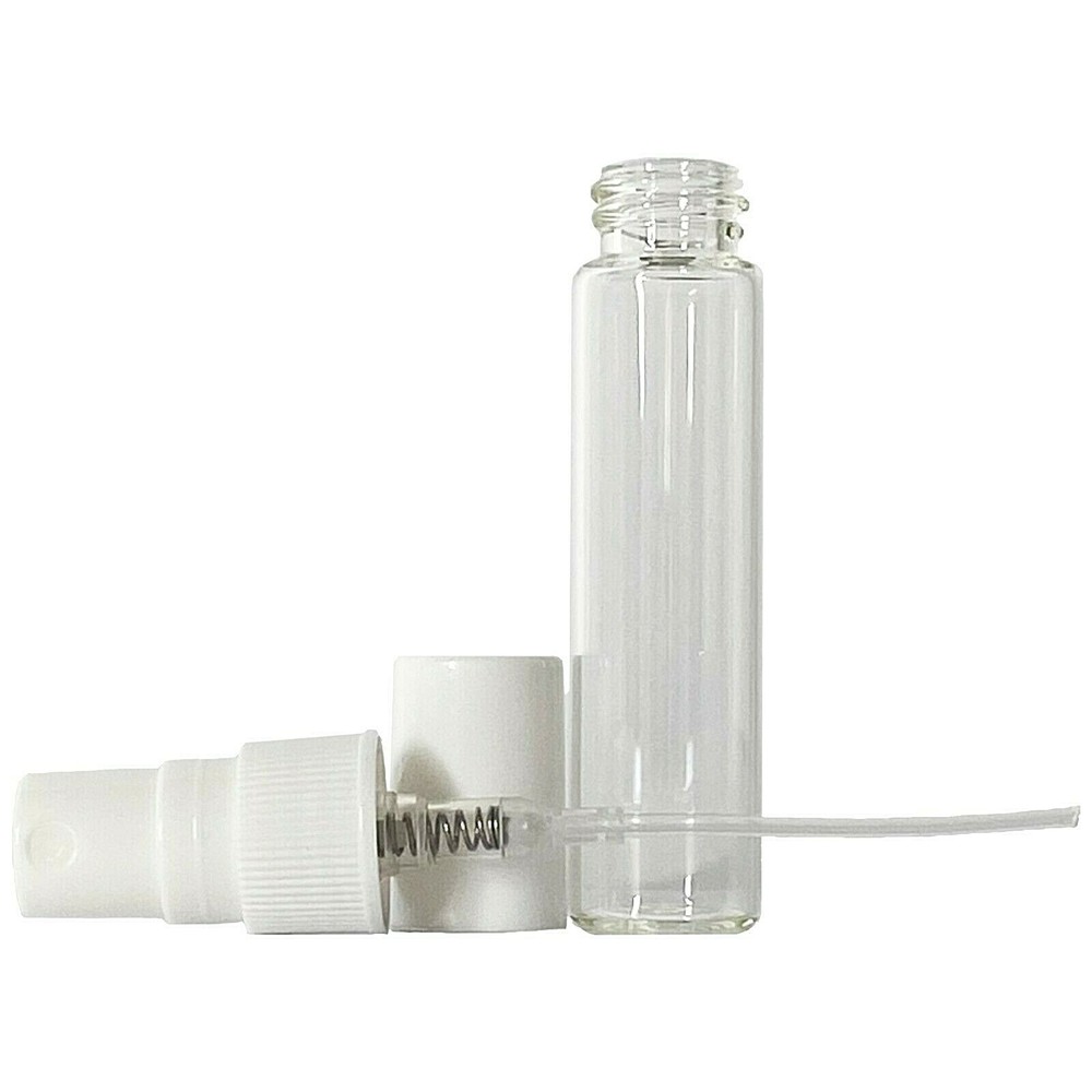 5ml empty perfume clear glass bottles mini white atomizer spray refillable