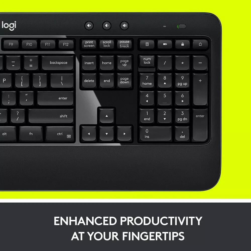 Logitech Advanced COMBO Keyboard and Mouse Combo Desktop – Black (920-008701)