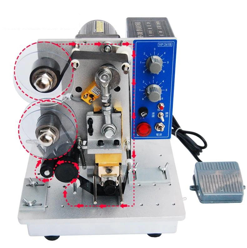 Semi-automatic Electric Hot Stamp Ribbon Code Printer Ribbon Coder HP-241B 220v