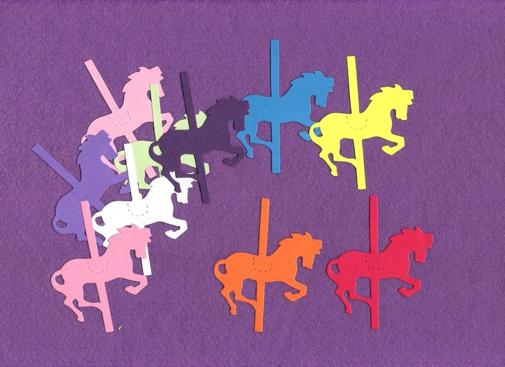 CAROUSEL HORSE  small die cuts scrapbook cards