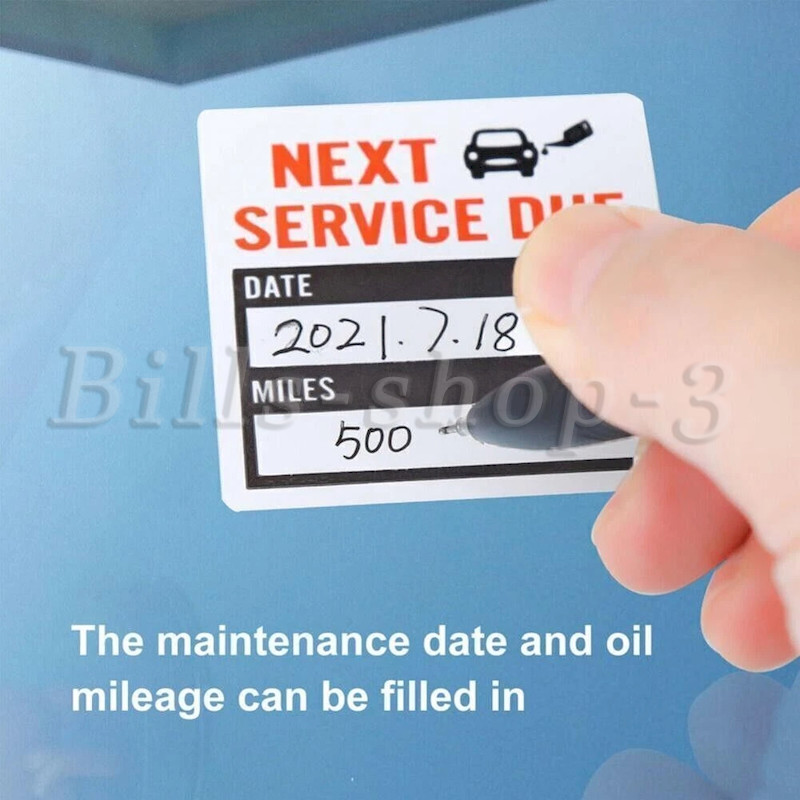 300PCS Oil Change Service Reminder Stickers Window Lite Sticker Pack 2"x2" NEW