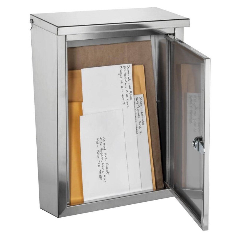 Architectural Mailboxes Regent Silver, Small,Steel, Locking, Wall Mount Mailbox