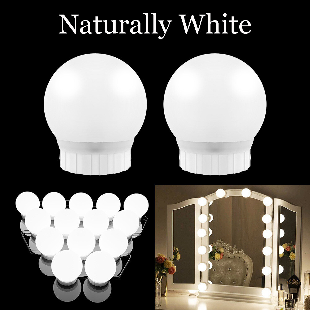 Led Vanity Mirror Bulb Makeup Dressing Table USB Lamp 2~14 Bulbs Dimmable 3 Type