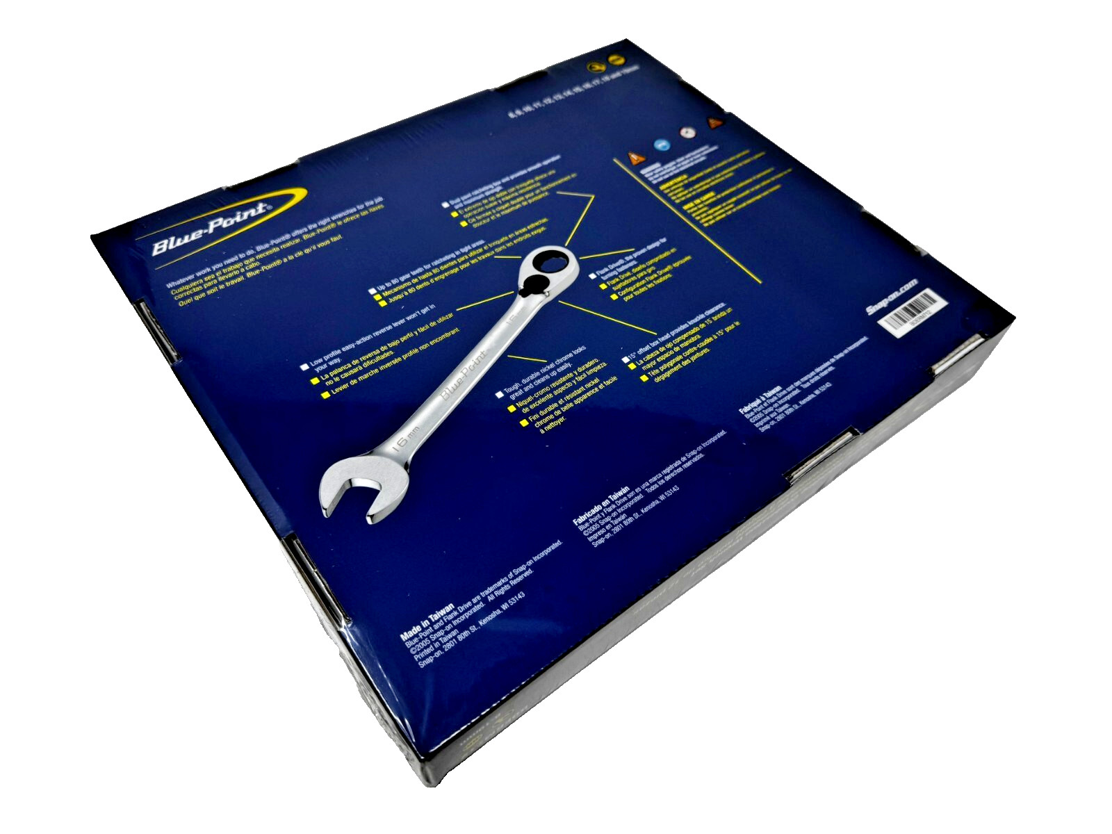 New Blue Point 12Pc 8-19mm Metric Ratcheting Combination Wrench Set BOERM712