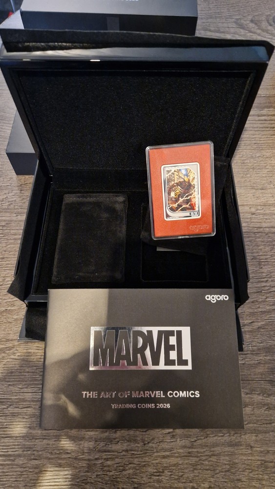 Agoro Marvel Comics Trading Coin Ruby Wolverine 50/50 Bookend 1 Oz Silver