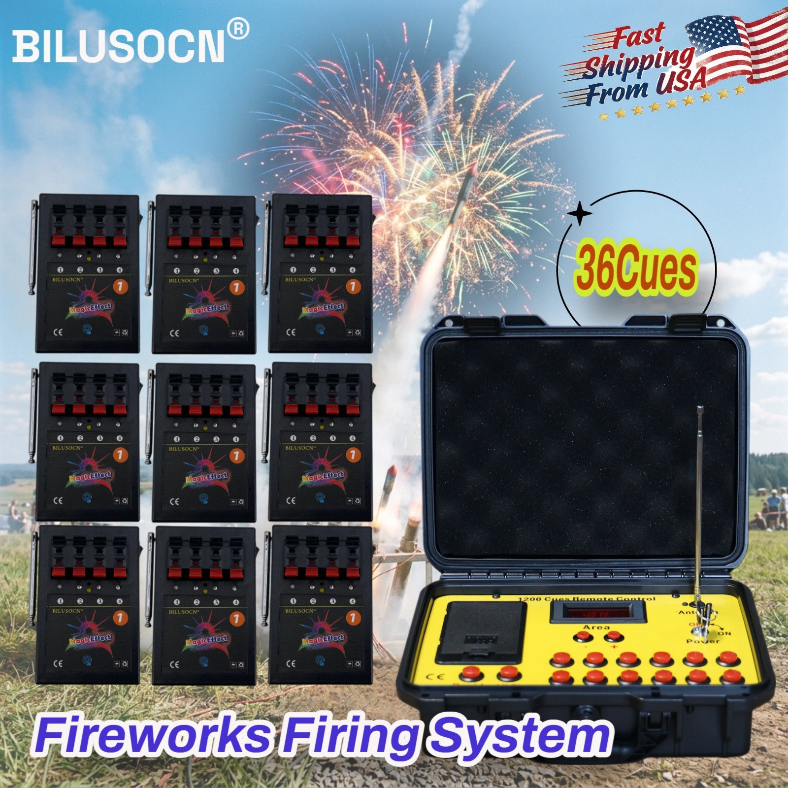 36 Channels Remote Fireworks Firing System for DIY Pyrotechnic Display Show