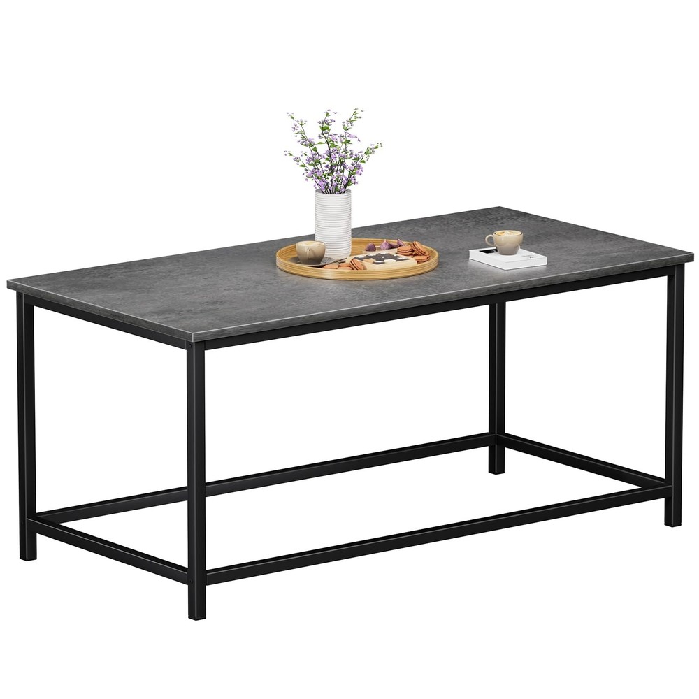 Modern Rectangular Coffee Table - Minimalist Open Design for Living Room & Offic