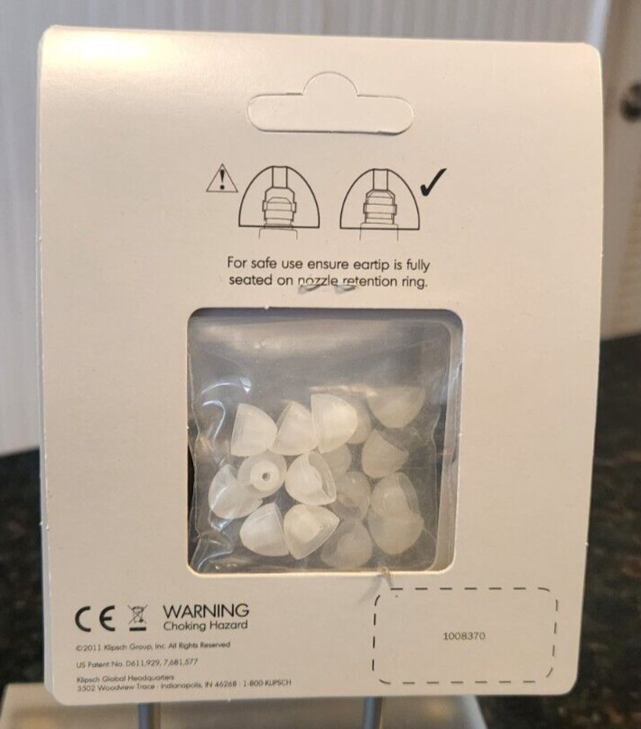 Klipsch Medium Dual Flange Ear Tips - Clear NEW