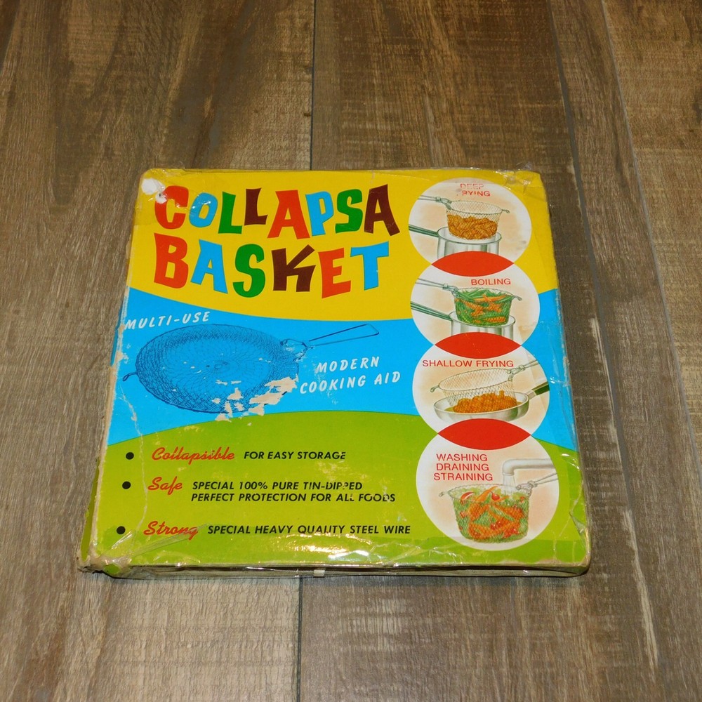 Vintage COLLAPSA BASKET Multi Use Modern Cooking Wire Strainer With Original Box