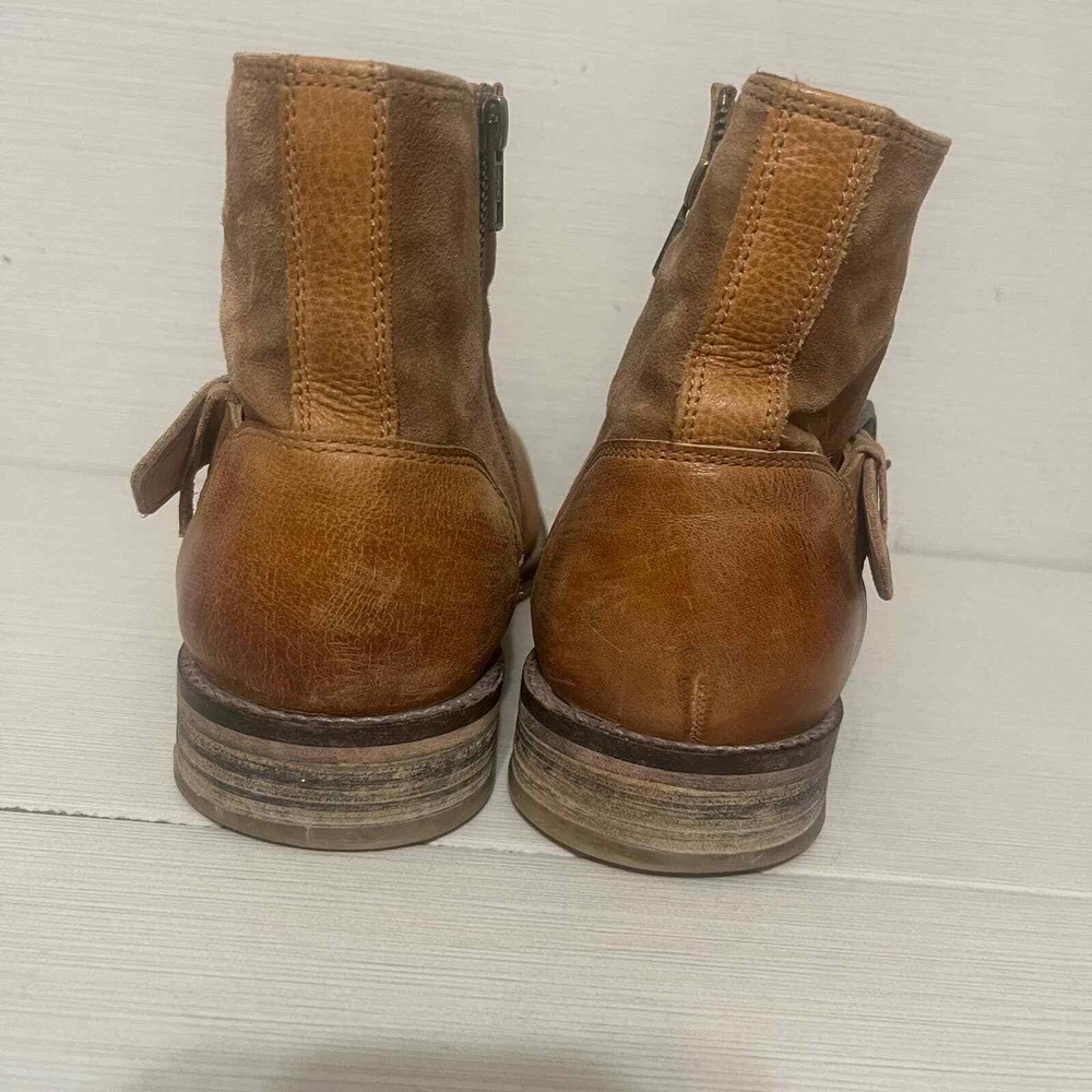 Testosterone Motorcycle Boot. Full Boat Cognac Leather size 44