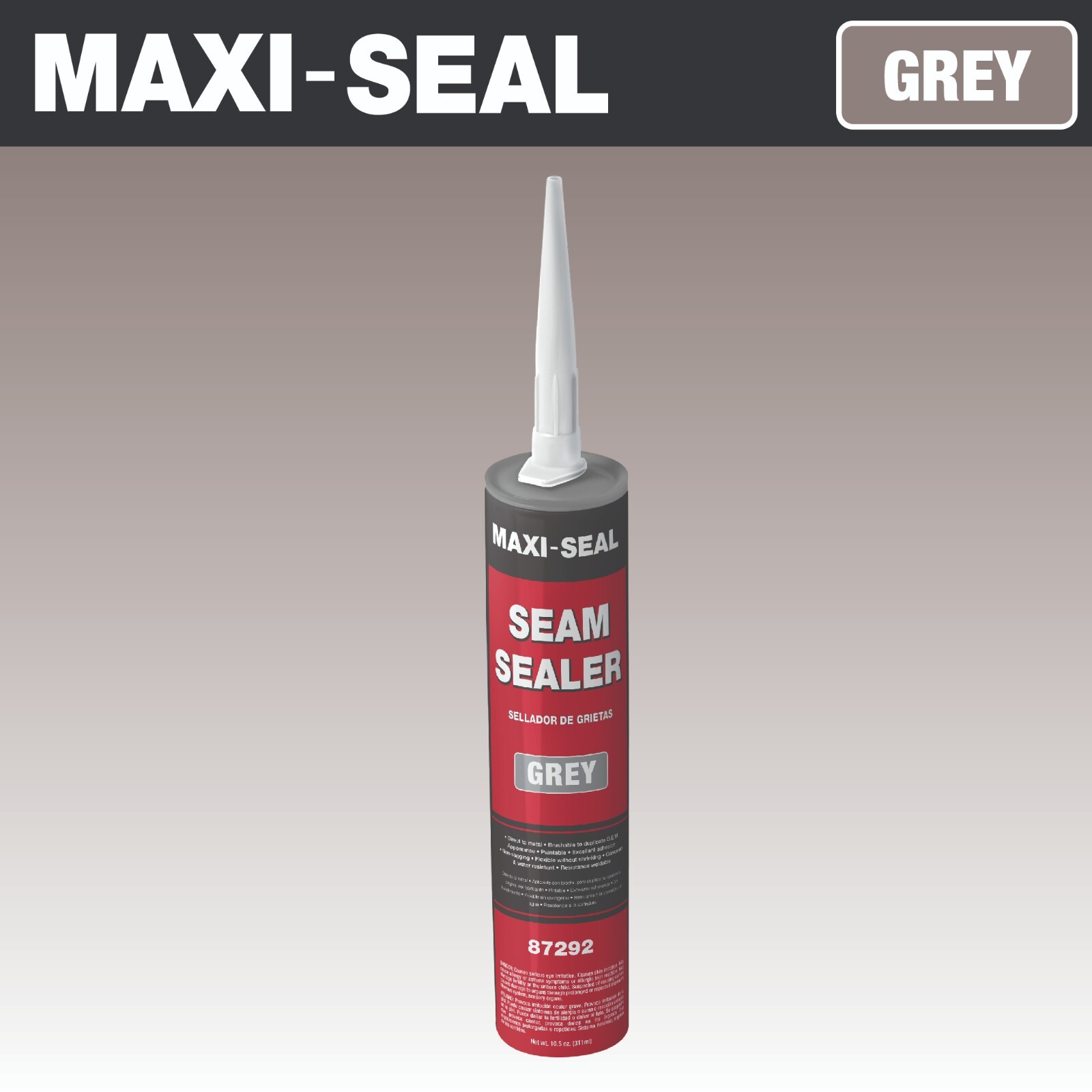 Maxi-Seal Polyurethane Seam Sealer Automotive - Grey, 10.5oz Tube