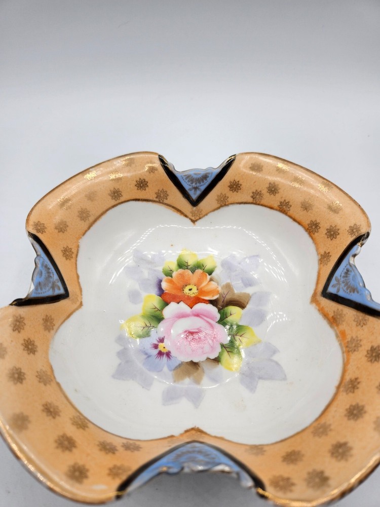 VTG. Noritake 3-Footed Bowl Rose Pattern