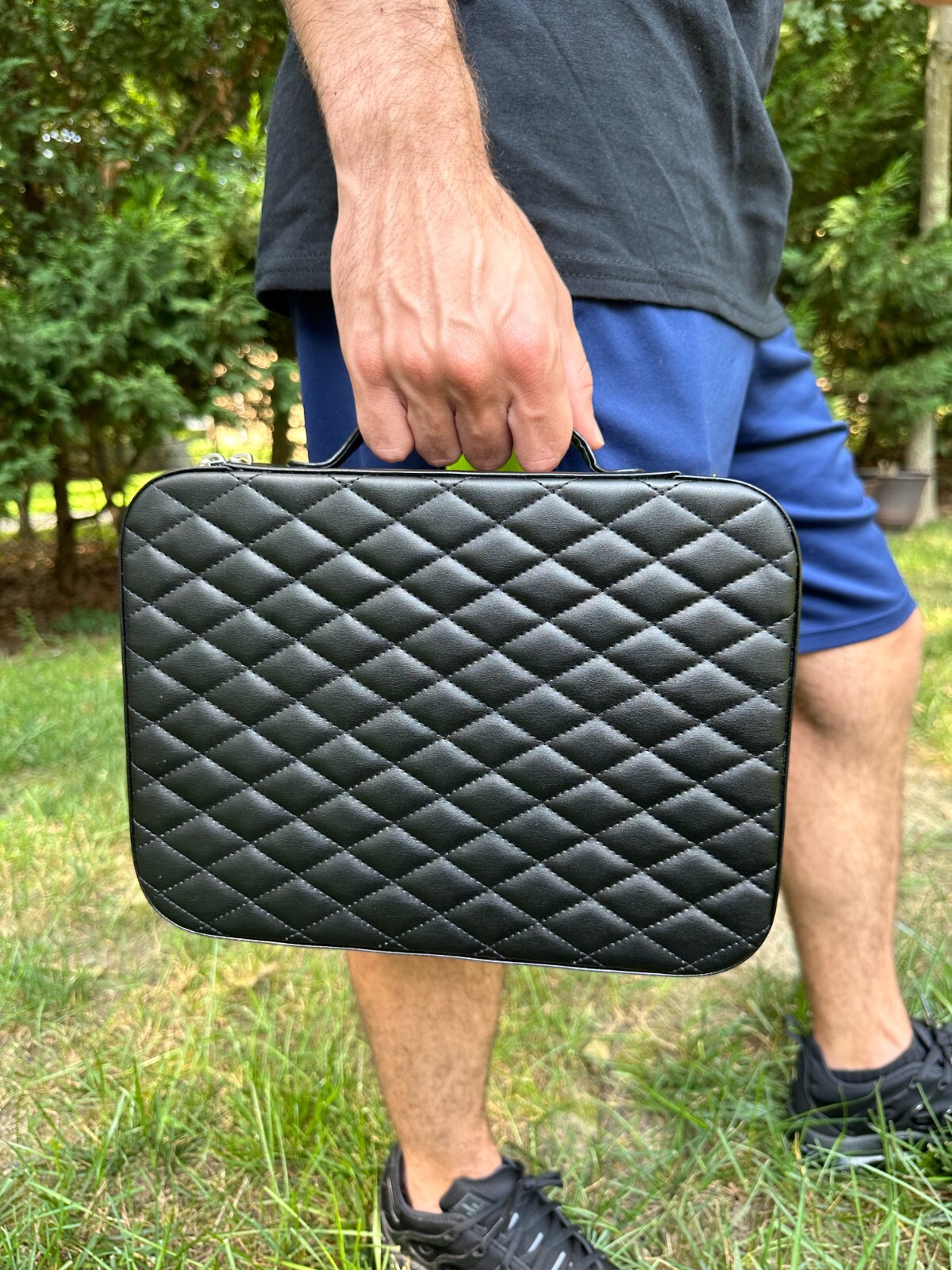 Harlembling Leather Travel Jewelry Box Case