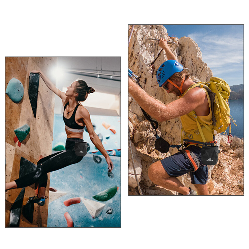 Climbing Chalk Bag Adjustable Drawstring Bag with Brush for L2O2