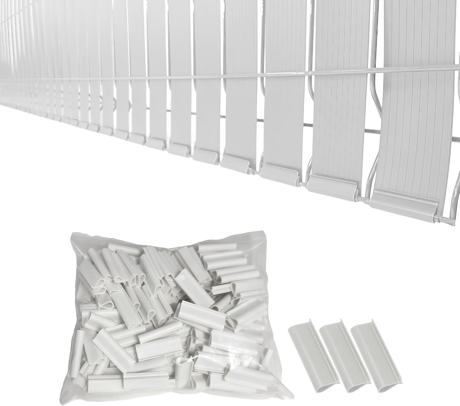 White Mouting Bracket For Chain Link Fence View Blocking Privacy Tape Weave