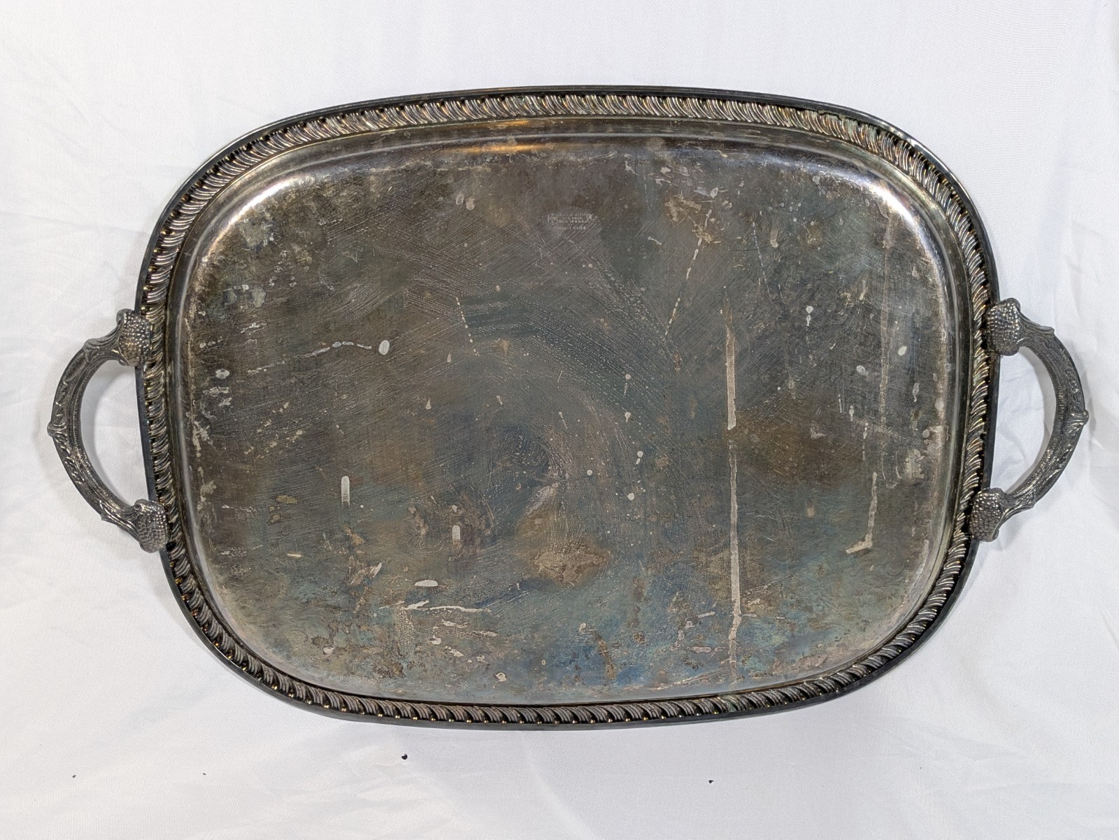 Vintage Silverplate Serving Tray Leonard Silver MRRS Mfg Corp Made In USA