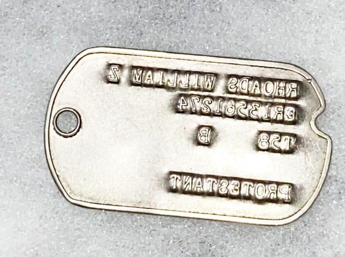 Post-WWII William Rhoads T-58 Single Dog Tag