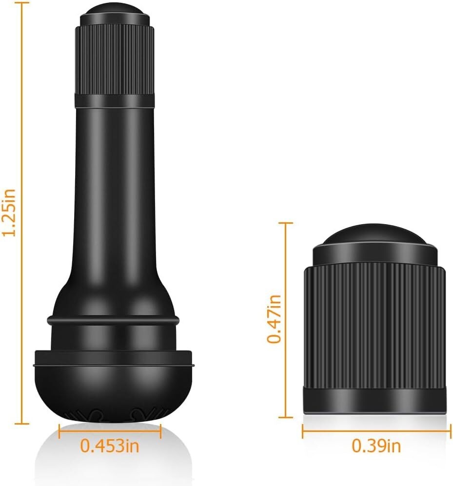 100pcs TR413 Snap-In Valve Stems – Tubeless Rubber Tire Valves for Car Truck Rim