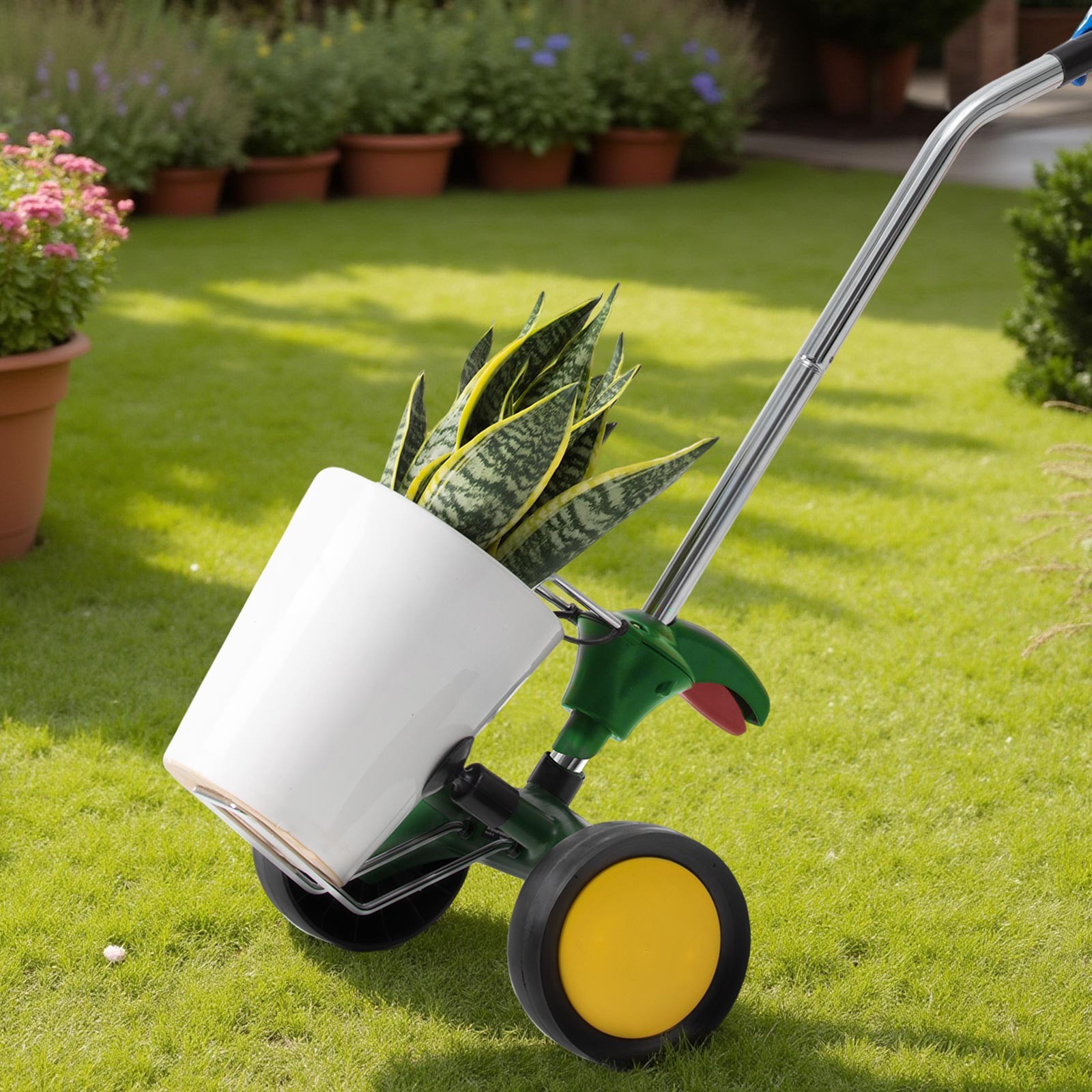 VEVOR Garden Pot Mover Heavy Duty Potted Plant Mover Dolly Adjustable Handle