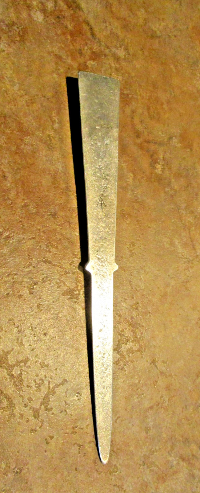 7" TOP SHELF !!! Vintage Navajo Sterling Turquoise Sandcast LETTER OPENER