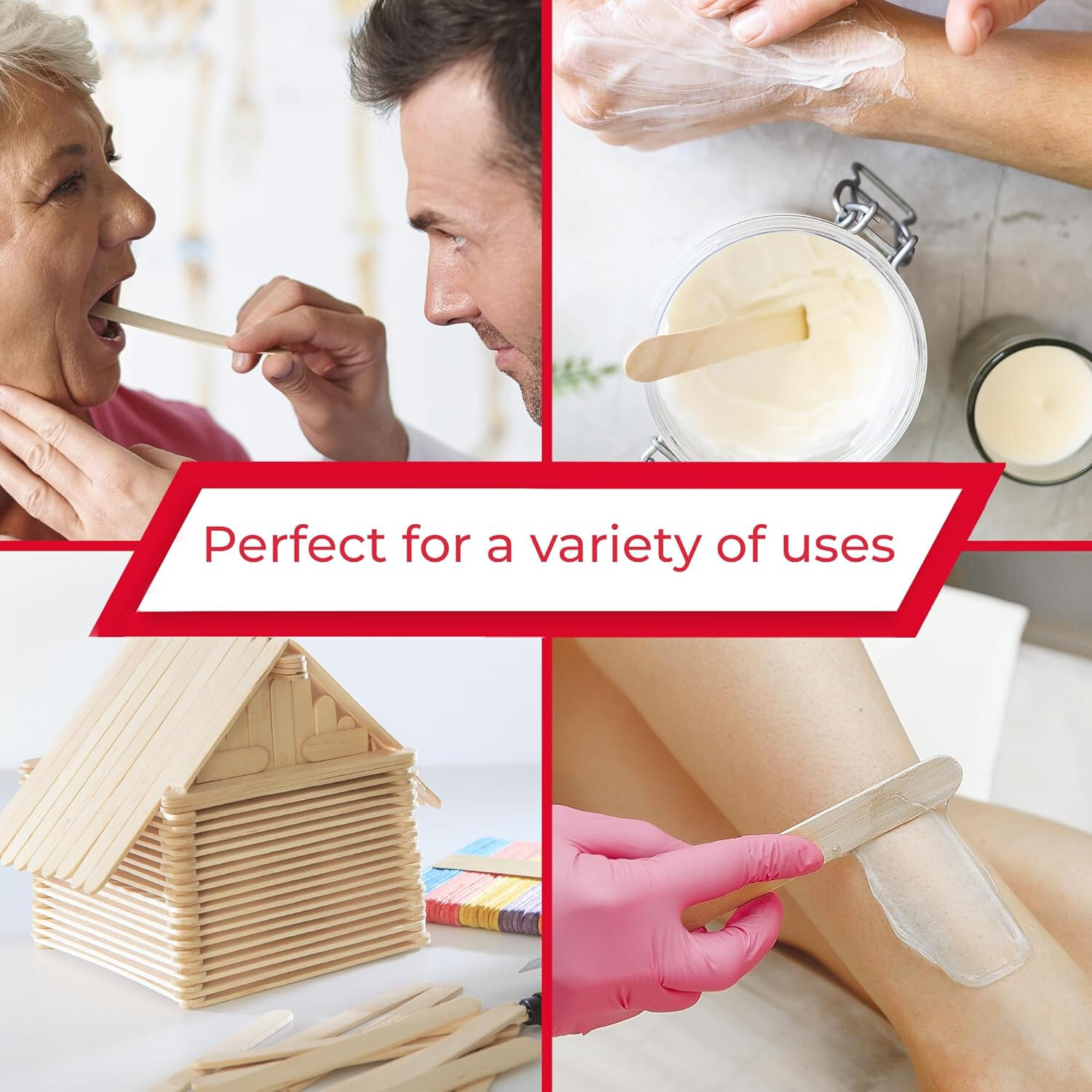 Ever Ready First Aid Medical 6" Wood Tongue Depressors Adults Children - 100CT