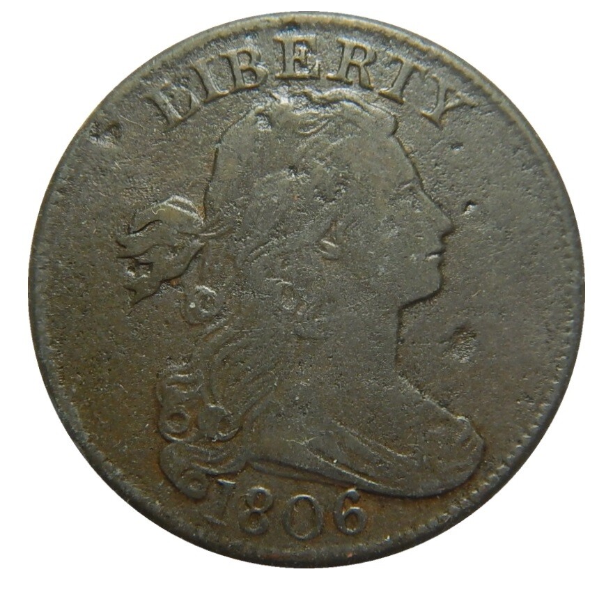 Large cent/penny 1806 VF spoiled planchet