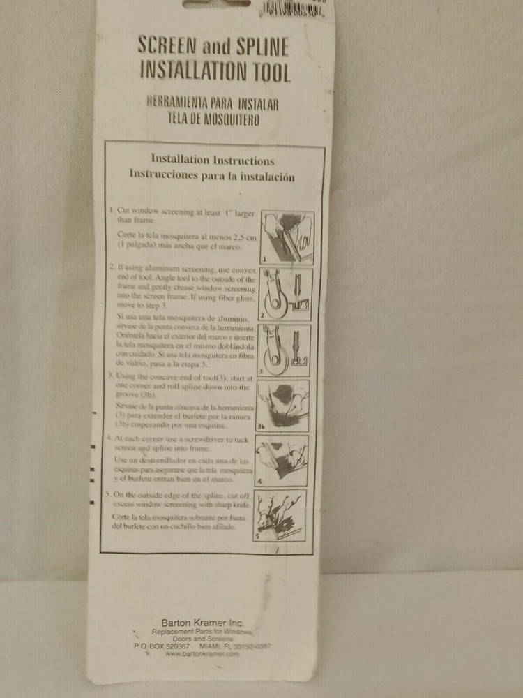 Screen & Spline Tool/ Plastic/ BARTON KRAMER /650C