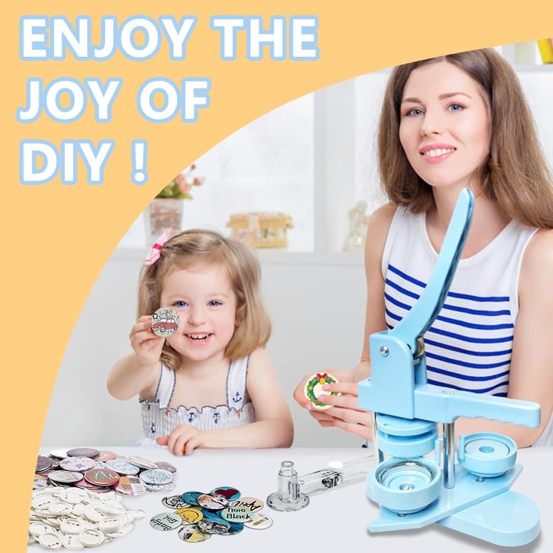 Button Maker Machine, Button Pin Maker (3rd Gen) 2.25 in Light Blue