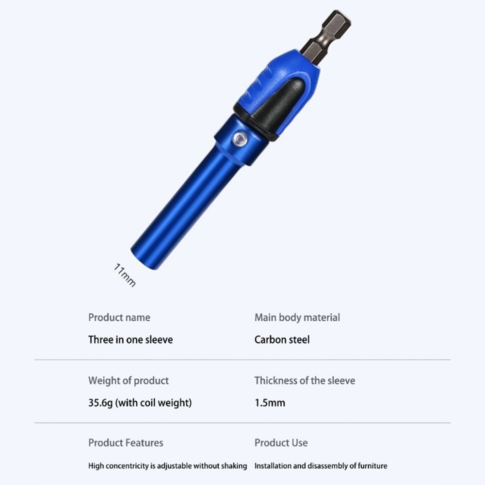 3 in 1 Socket Quick Installation Sleeve with Hex Shank Screwdriver Bit