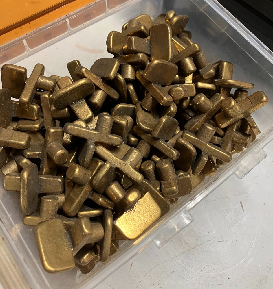Shelf pins: large, heavy solid brass
