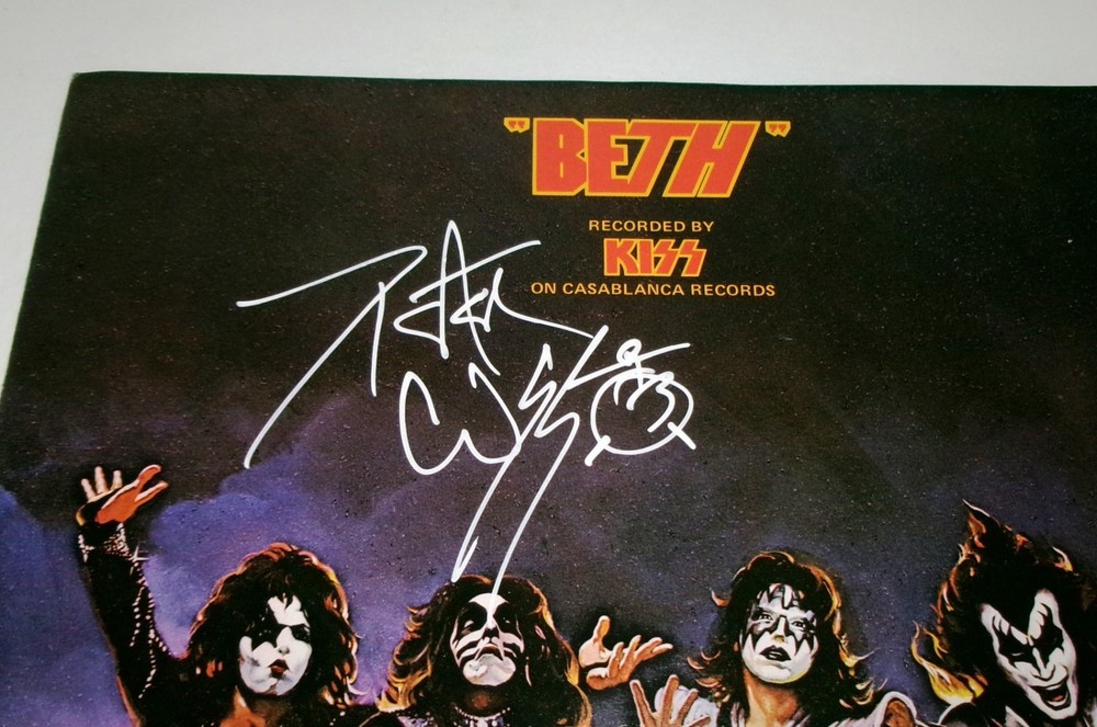 Ex Kiss Drummer Peter Criss SIGNED 1976 ORIGINAL Beth Sheet Music JSA CERT