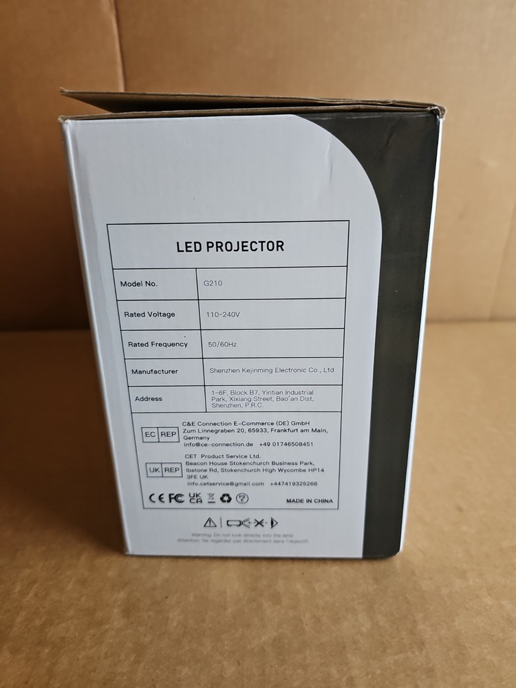 Groview Mini Projector Led Bluetooth Model G210 Portable Complete With Box 8"x6"