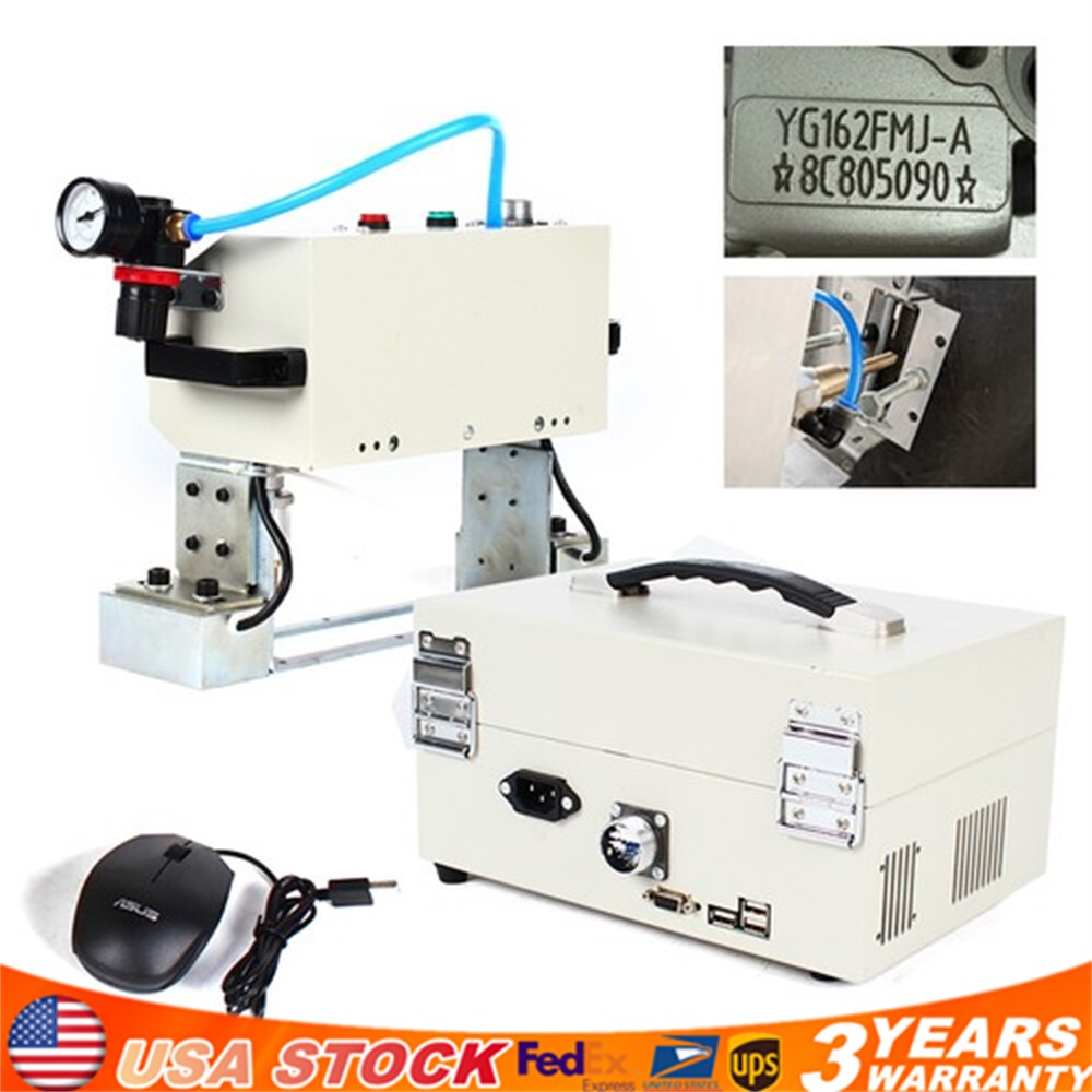 Pneumatic Metal / Dot Peen Marking Machine Vin Code Number Engraving MachineUS