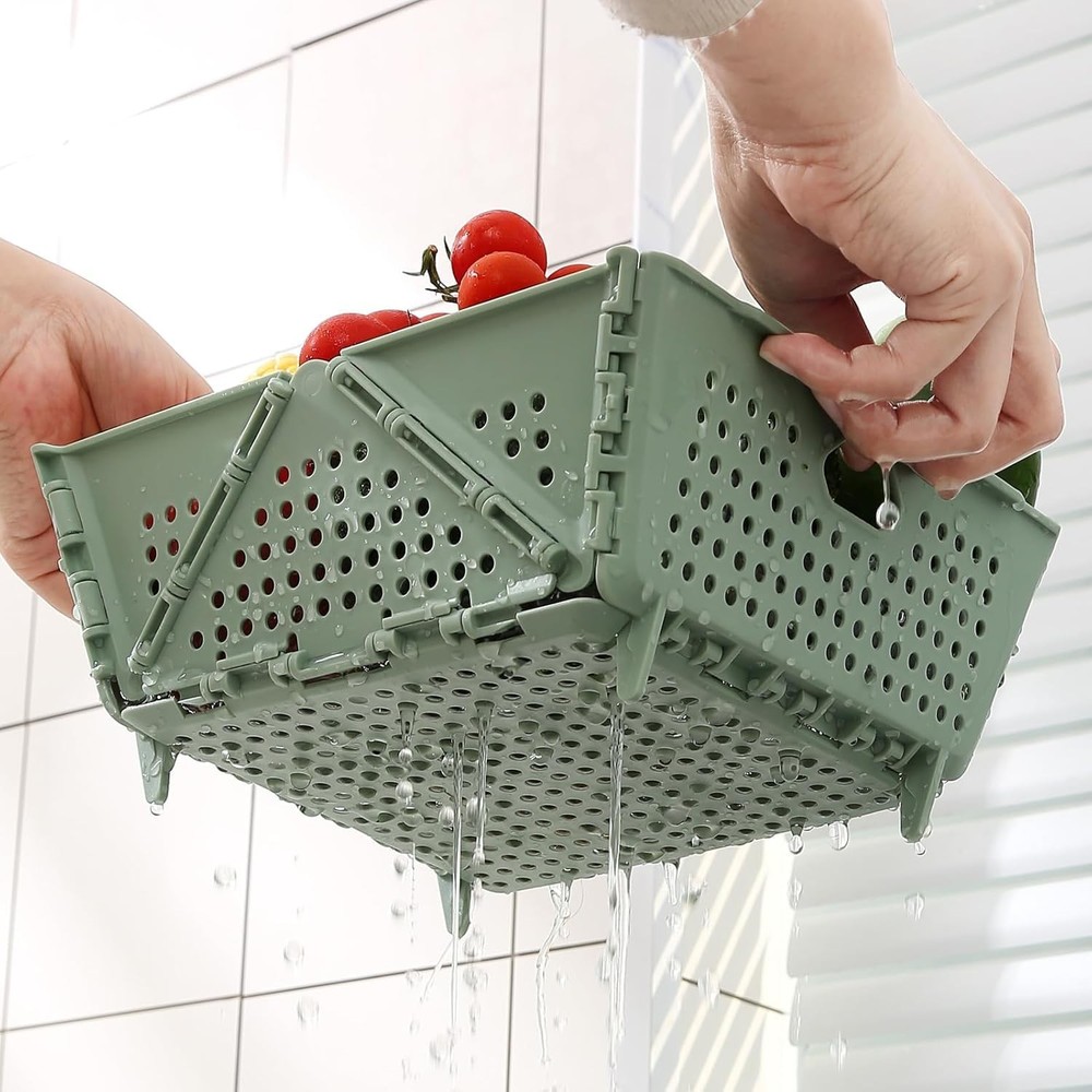 Thickened Collapsible multifunctional Colander for Kitchen, Wash Foldable Sto...