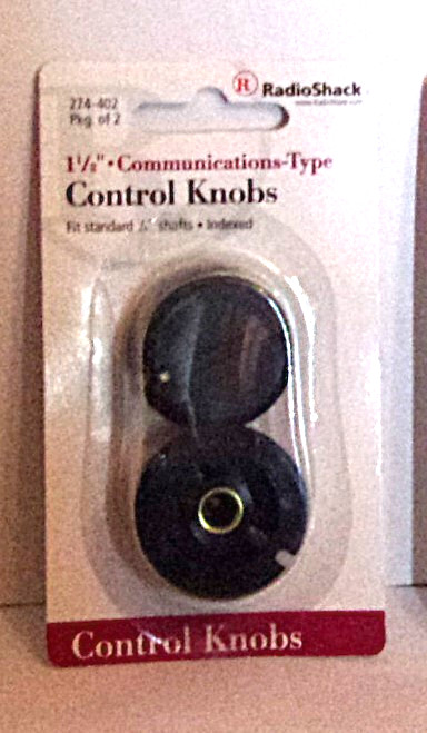 Radio Shack #274-0402 Communications-Type Control Knobs 1 1/2" Pkg 2    NEW