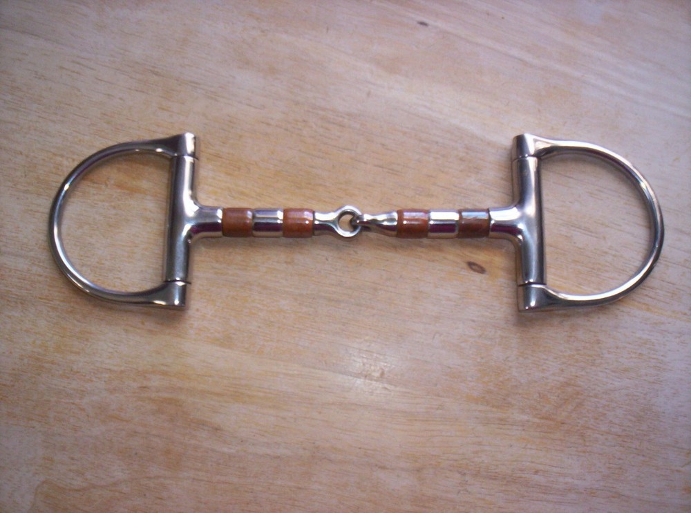Used Coronet SS Dee Ring Snaffle Bit 5 1/2" Mouth w/ Copper & SS Rollers