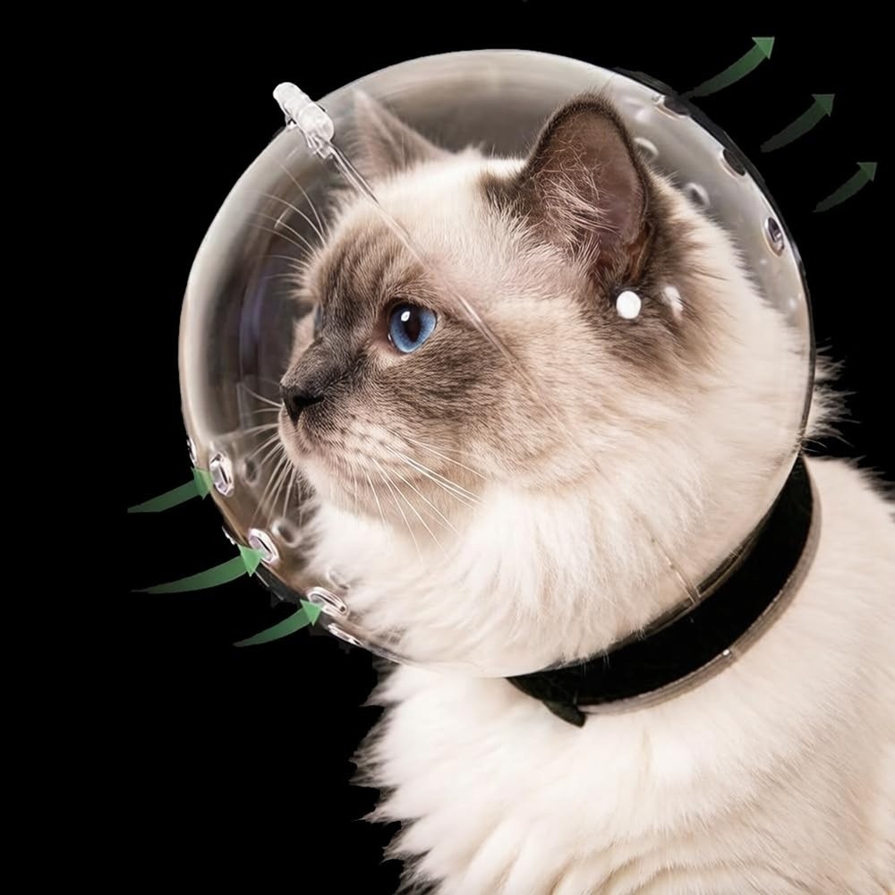 Cat Muzzle Combo - Adjustable Hood, Breathable Anti-Bite Muzzles to Prevent B...