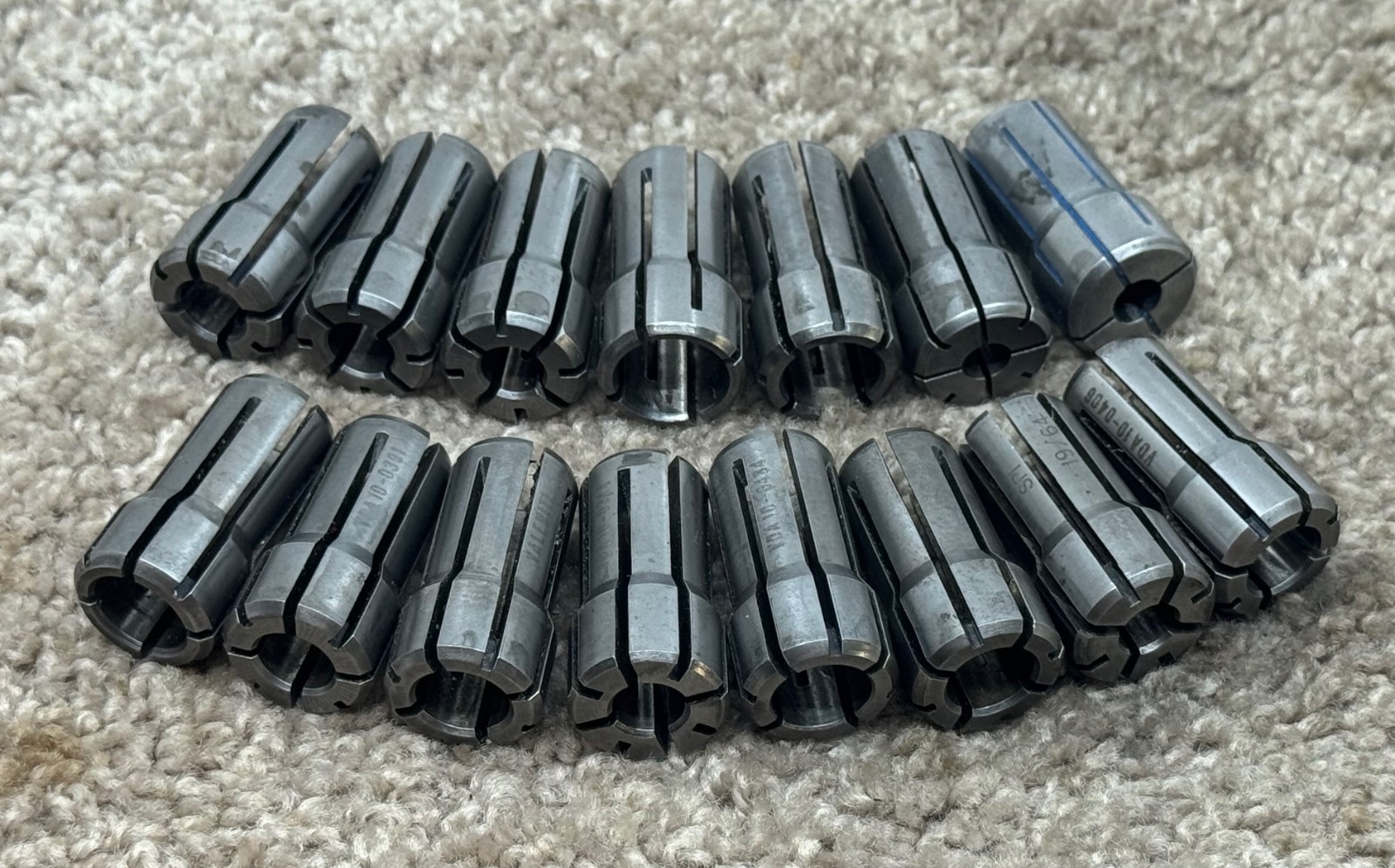 LOT OF VARIOUS VALENITE DA100 SPRING COLLETS - VARIOUS SIZES