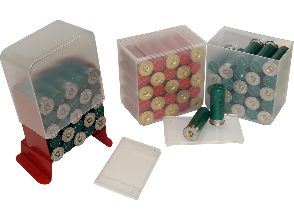 MTM Shell Stack Shotshell Ammo Box 12 Ga 2-3/4" 25-Round Plastic Clear 4PK