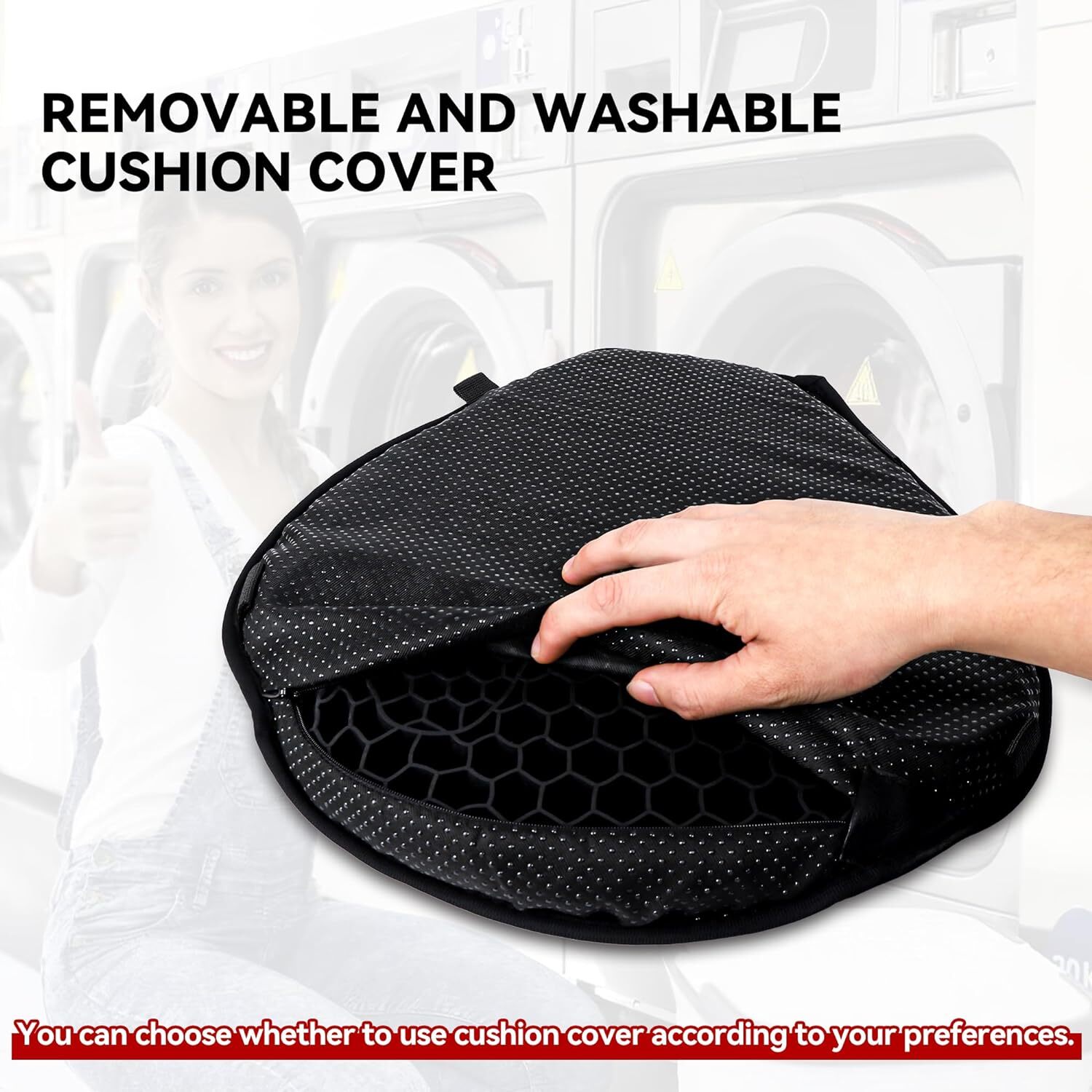 Black Motorcycle Seat Cushion Comfort 3D Gel Pad Cover Universal TOP!!