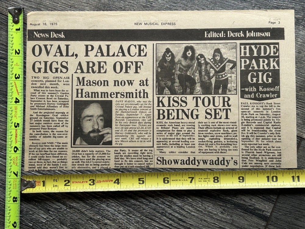 KISS Concert Ad 1975 Teaser for UK 1976 Alive Destroyer Tour Vintage Kiss Aucoin