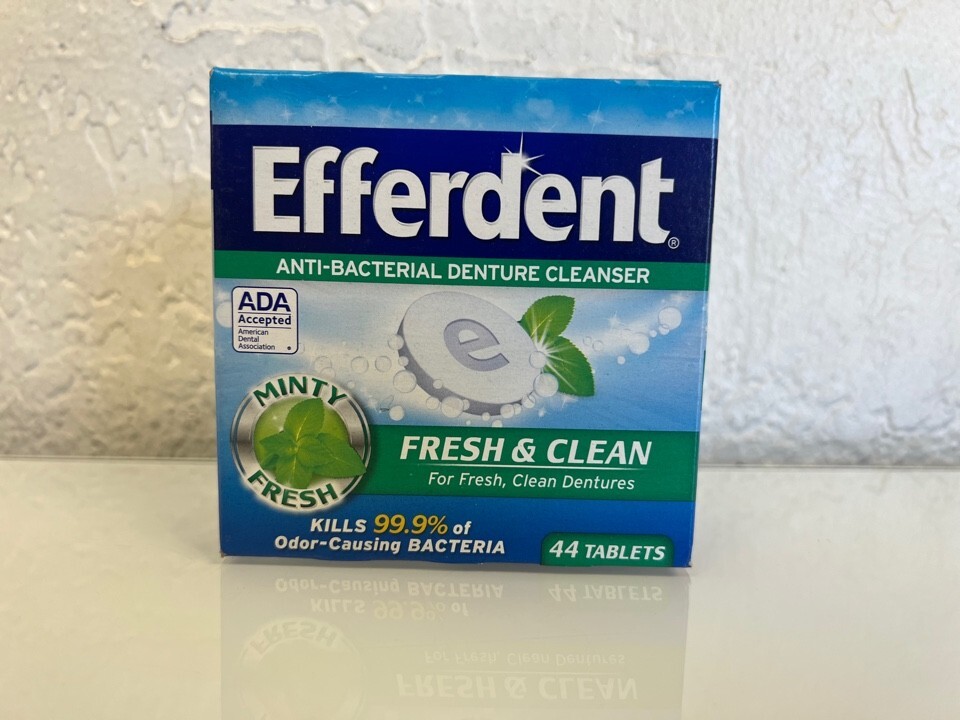 Efferdent Tablets Plus Mint Denture Cleanser 44 Each total 88 Tablets - 2 Pack