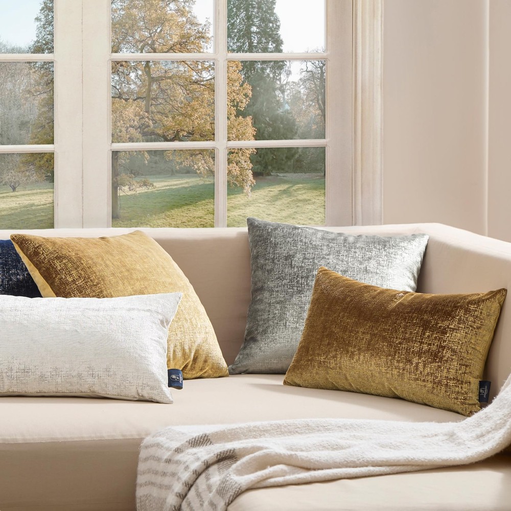 Pack of 2 Sparkling Velvet Decorative Solid Throw Decorative Pillow Cover Sof...