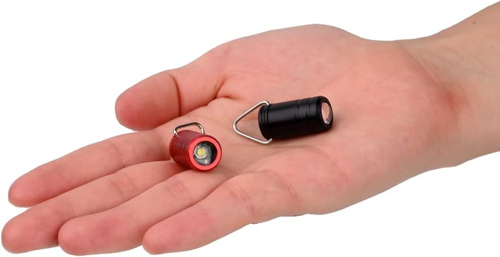 Mini Keychain Flashlight, The Smallest Micro Small Tiny Led Black and Red