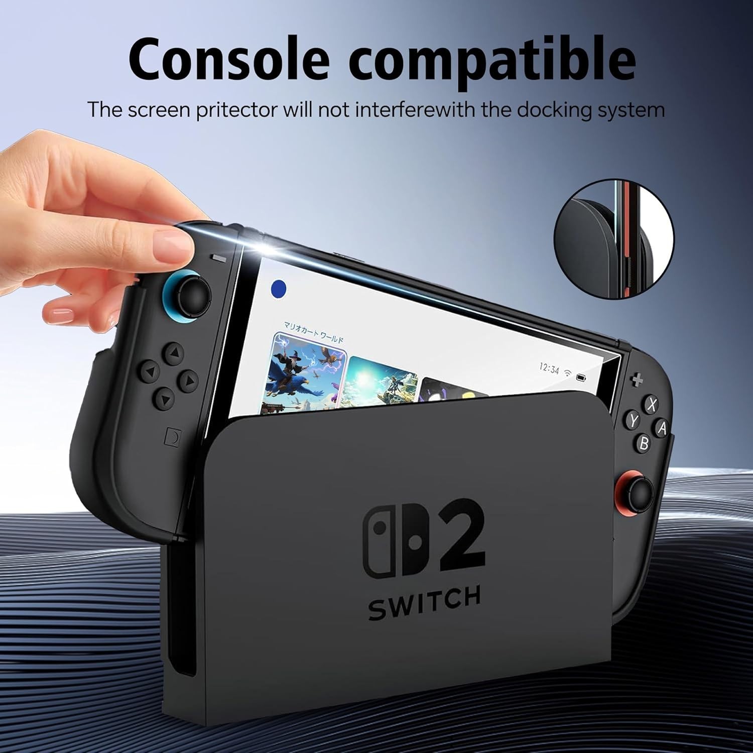 For Nintendo Switch 2 Screen Protector, 2 Pack 9H Tempered Glass Ultra-Thin HD